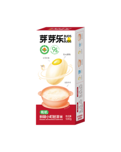 Yayalove Organic Germ Rice - Fresh Sweet Koshihikari Rice from Northeast China, Nutritious Porridge (500g), Includes Exclusive Baby Food Recipe Booklet