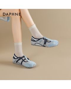 DAPHNE Retro Velcro Flat Mary Jane Mesh Sweet Casual German Training Shoes Blue 36