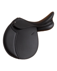 Decathlon Artificial Fiber Saddle - Wear-Resistant, Stable, Multi-Body Type Fit, Horse Equipment Black 5204745