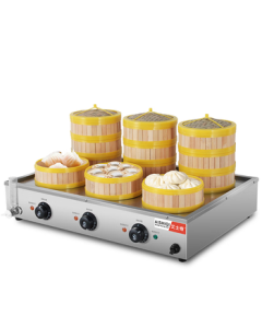 Aishiqi Commercial Steamer for Buns Electric Steam Cooker All-in-One Machine Breakfast Shop Steamed Bun Dumpling Steamer 6-Hole Dry Burn Protection Model ASQ-6FH