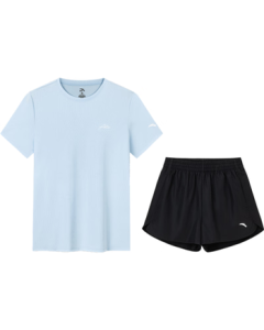 Anta Quick-Dry Set | Women's Summer Sports Short Sleeve T-Shirt and Shorts 2-Piece Set, Moisture-Wicking & Breathable Running & Badminton Outfit
