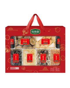 Zhen Jin Hui Six Treasures Gift Box 400g Mushroom & Black Fungus Hot Pot Ingredients, Gourmet Gift Set for Elders, Group Purchase, Mid-Autumn Festival Gift