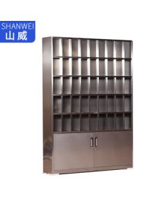 Shanwei Custom Steel Storage Cabinet 45-Compartment Bottom Double Door Stainless Steel 304 Silver