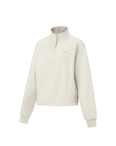 Li Ning Pullover Hoodless Sweatshirt for Women, 2025 Autumn/Winter New Trendy Fashion Versatile Sport Top AWDV946