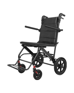 Zhenbang Foldable Wheelchair Lightweight Travel Pushchair for Seniors, Airplane-Friendly Mobility Aid for Disabled and Elderly with Carbon Transfer Print