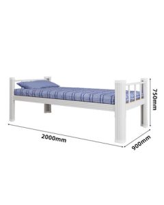 Fenglong Single Bed Steel Bed Student Apartment Bed Dormitory Bed Single Layer Bed Screw-Free Iron Frame Bed 0.9m with Mattress