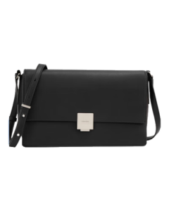 Calvin Klein Women's Bag Small and Stylish Casual Commuter CK Square Metal Buckle Flap Shoulder Crossbody Bag Gift 4F3006G