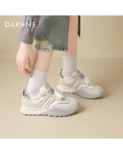 Daphne Chunky Sole Women's Trainer Shoes New Spring Sneakers Platform White Shoes 4025101195 Silver Gray 35