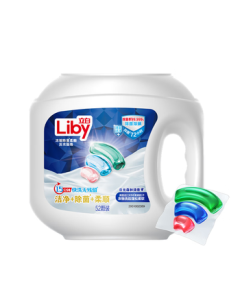 Liby 3-in-1 Laundry Detergent Pods 52 Pcs, Antibacterial, Cleaning & Softening, Concentrated Laundry Liquid, Dissolves Quickly