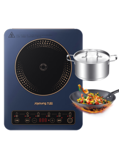 Joyoung Induction Cooker and Electric Ceramic Cooker Set with Pot - 2200W High Power, One-Key Stir-Fry, Timer Function, Model C22-C521, Includes Pot