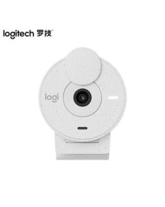 Logitech Brio HD Webcam 1080P for Online Classes, Meetings, and Live Streaming, 2MP Active Noise Cancellation, Brio 300, White