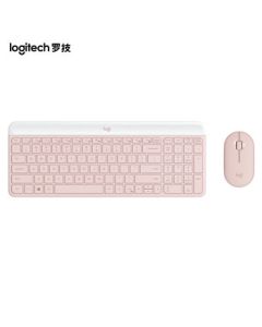 Logitech MK470 Wireless Keyboard and Mouse Combo - Ultra-Thin, Full-Size Keyboard, Pink, for Business and Office Use
