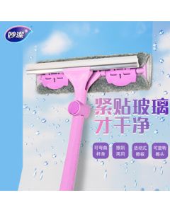 Miaojie Magic Glass Cleaner - Mirror Bright Window Cleaning Tool with Detachable Dual-Use Scraper, Rotatable Head, Telescopic and Flexible Handle