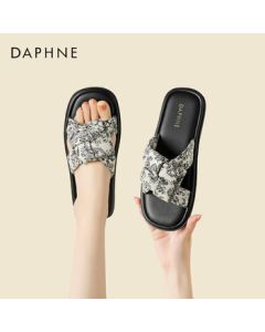 Daphne Women's Slippers New Chinese Style Flat Woven Embroidered Flip Flops Sandals 4024303213 Beige 37