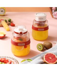 DAEWOO Juicing Cup, Home Mini Portable Electric Juice Cup DYGZ-5D10 Portable Juicer Ton Ton Bottle (Begonia Red)