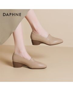 Daphne Women's Pumps Summer High Heels New Stylish Commuter Leather Shoes 4025101199 Light Beige 38