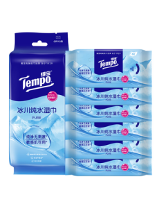 Tempo Mini Glacier Pure Water Wipes 6 Sheets * 6 Packs Portable Baby Wipes Small Pack