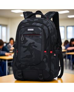 Edison High School Backpack Large Capacity Water-Resistant Travel Backpack for Middle School and College Students K052-9G Camouflage Black