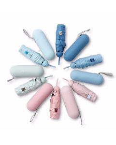 Paradise Umbrella Full Light-Blocking Colorful Black Coated 5-Fold Umbrella 53059E Fashion Pioneer Pocket Umbrella (Random Color)