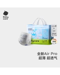babycareAir Pro Pants Box XL 32 Pads * 4 Packs (12-17kg) Ultra-Thin Breathable Baby Diapers for Summer