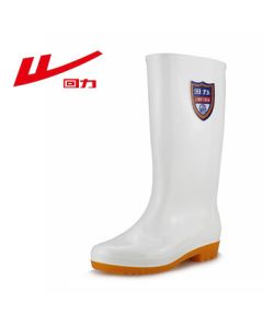 Warrior Women's High-Cut Rain Boots Waterproof Rubber Shoes Oil-Resistant Food-Grade Kitchen Boots HXL62-B White 40