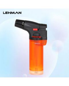LEHMAN 601 Orange Windproof Lighter Gas Refillable Igniter for Cigars, Incense, Moxibustion, Moxa Sticks, Torch, Blowtorch (Single Piece)