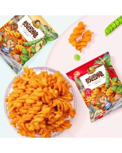 Hedgehog Agan Pea Crisps - Crayfish Flavor 12g*60 Bags Small Packed Snack Puffed Chips for Overtime Munching