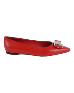 Ferragamo Women's Red Vara Logo Ballet Flats 0775191_1D _ Size 65/37 Gift for Girlfriend