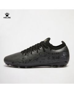 KELME Men's Football Shoes MG Short Studs Professional Anti-Slip Shockproof Training Shoes Breathable Cool Black 41