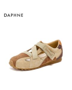 Daphne Women's Training Shoes Summer New Breathable White Sneakers 4025101818 Hollow-Out Khaki 36