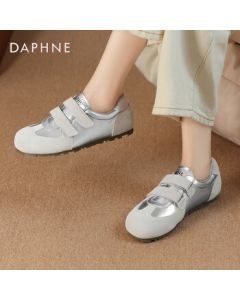 Daphne Women's Casual Shoes Flat Breathable Sneakers Soft-Soled Retro German Training Shoes 4024404234 Silver Gray 35