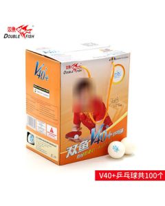 Double Fish Table Tennis Ball Wingspan V40+ One-Star White 100 Balls/Box