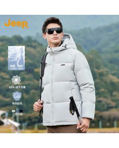 JEEP [Windproof & Cold-Resistant] Men's Hooded Down Jacket - 2025 New Autumn/Winter Casual Thickened Warm Parka