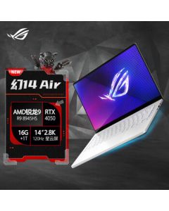 ROG Zephyrus G14 Air 14-inch Ryzen 9 Slim High-Performance Gaming Laptop (R9 8945HS 16GB 1TB RTX4050 2.8K 120Hz) Platinum White