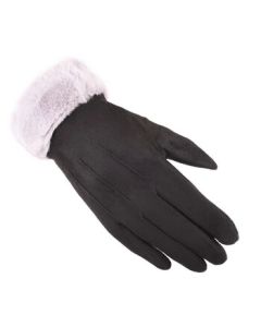 Hengyuanxiang Velvet Warm Gloves - Winter, Spring, and Autumn Windproof Cold-Resistant Outdoor Women's Gloves 23.5*9 HYX009ST Black Black 23.5*9